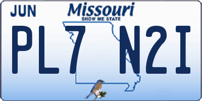 MO license plate PL7N2I