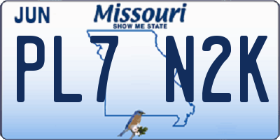 MO license plate PL7N2K