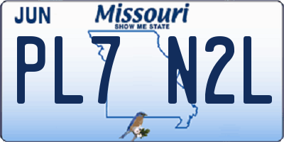 MO license plate PL7N2L