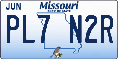 MO license plate PL7N2R