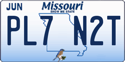 MO license plate PL7N2T