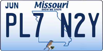 MO license plate PL7N2Y