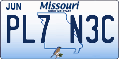 MO license plate PL7N3C