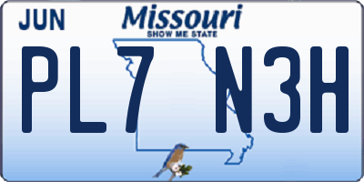 MO license plate PL7N3H