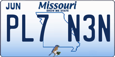 MO license plate PL7N3N