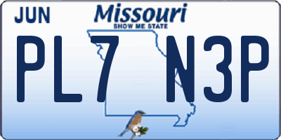 MO license plate PL7N3P