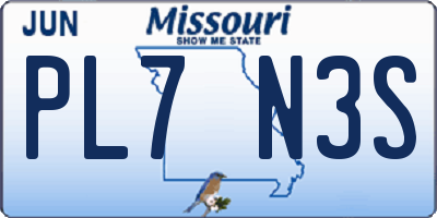 MO license plate PL7N3S
