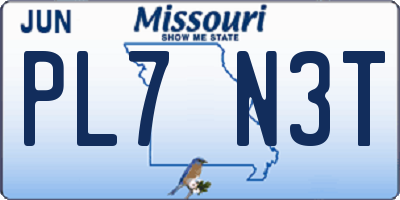 MO license plate PL7N3T
