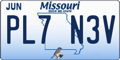 MO license plate PL7N3V