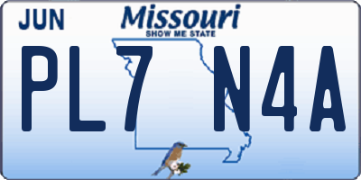 MO license plate PL7N4A