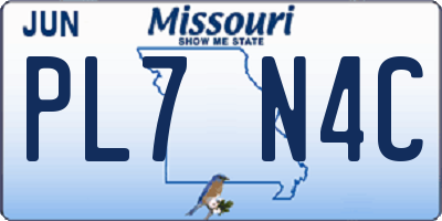 MO license plate PL7N4C