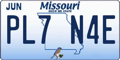 MO license plate PL7N4E