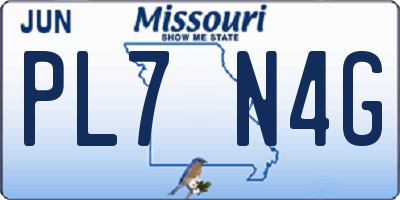 MO license plate PL7N4G