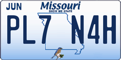 MO license plate PL7N4H