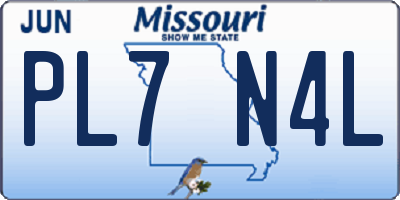 MO license plate PL7N4L