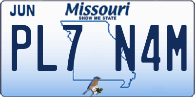 MO license plate PL7N4M