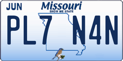 MO license plate PL7N4N