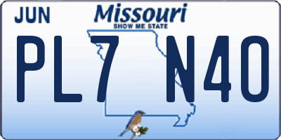 MO license plate PL7N4O