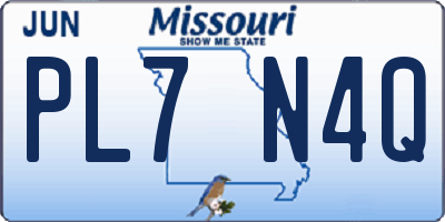 MO license plate PL7N4Q
