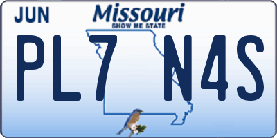 MO license plate PL7N4S