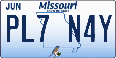 MO license plate PL7N4Y