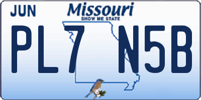 MO license plate PL7N5B