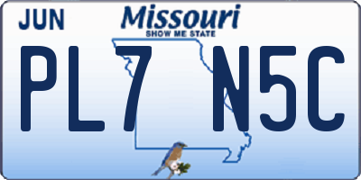 MO license plate PL7N5C