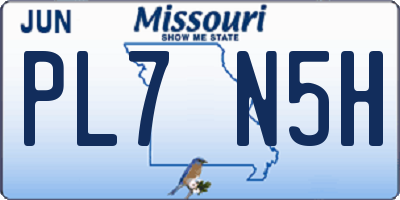 MO license plate PL7N5H