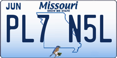 MO license plate PL7N5L