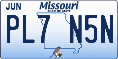 MO license plate PL7N5N