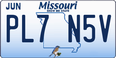 MO license plate PL7N5V