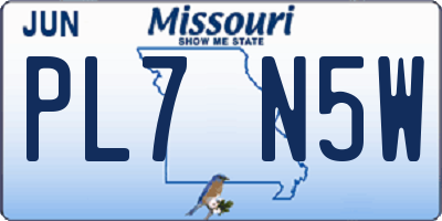 MO license plate PL7N5W