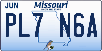 MO license plate PL7N6A