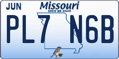 MO license plate PL7N6B