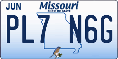 MO license plate PL7N6G