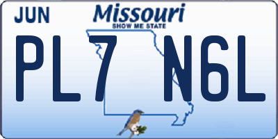 MO license plate PL7N6L
