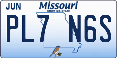 MO license plate PL7N6S