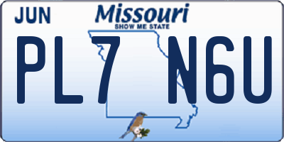 MO license plate PL7N6U