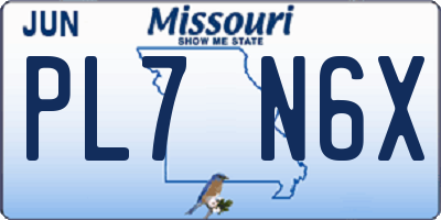 MO license plate PL7N6X