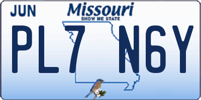 MO license plate PL7N6Y