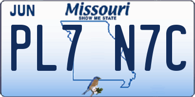 MO license plate PL7N7C