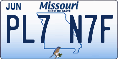 MO license plate PL7N7F
