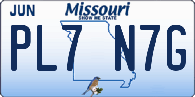 MO license plate PL7N7G