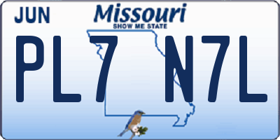 MO license plate PL7N7L