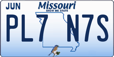 MO license plate PL7N7S