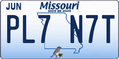 MO license plate PL7N7T