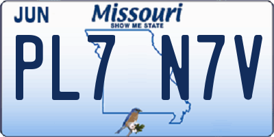 MO license plate PL7N7V