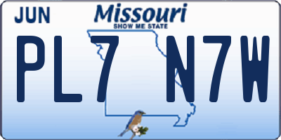 MO license plate PL7N7W