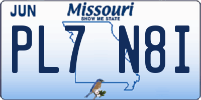 MO license plate PL7N8I