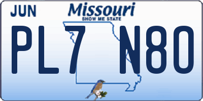 MO license plate PL7N8O
